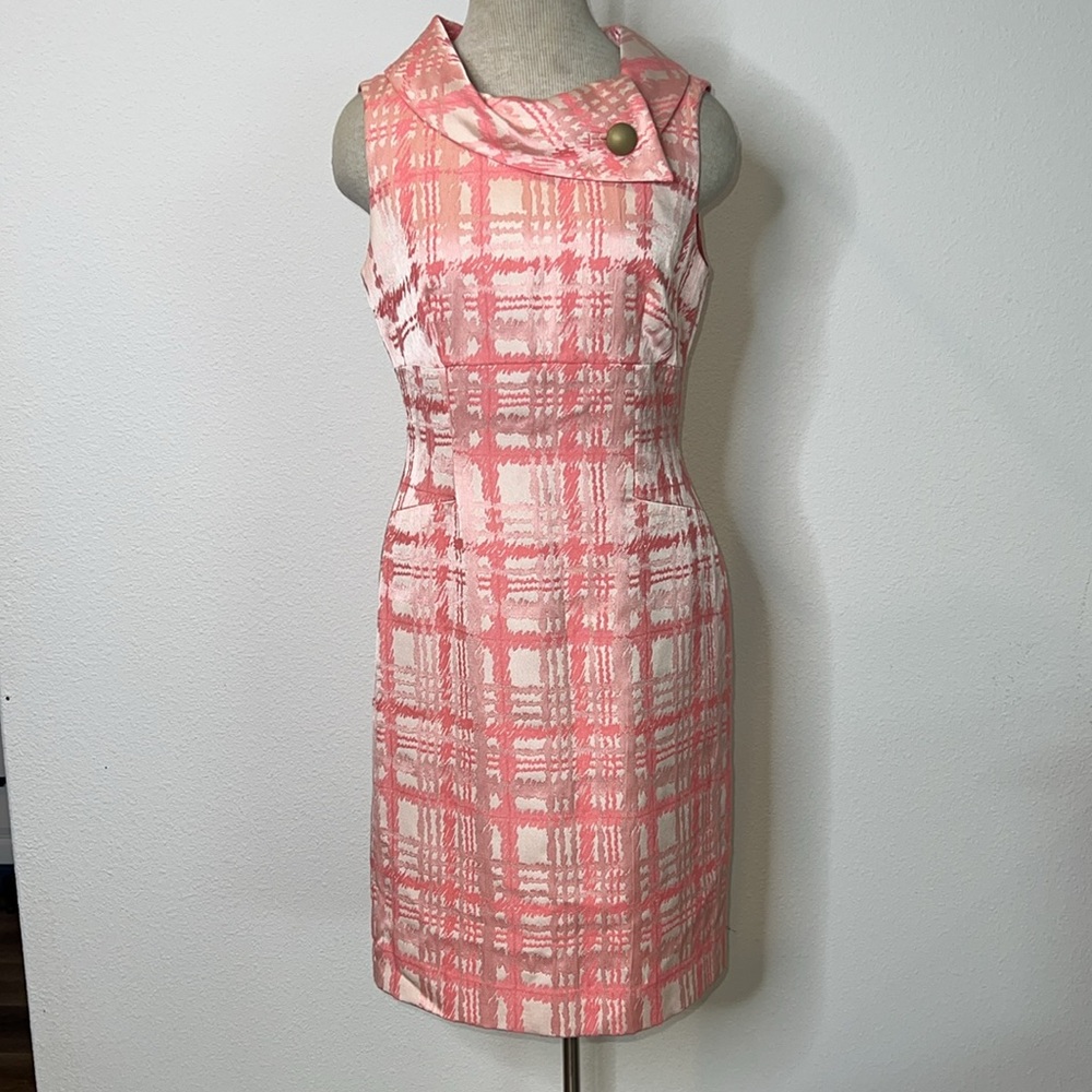 Tahari Sleeveless Brocade Sheath Dress
